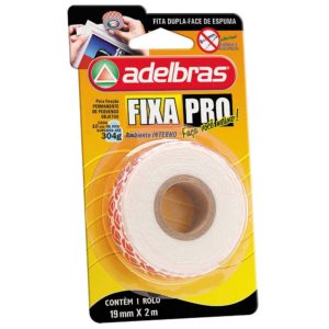 FITA DUPLA FACE 19X2M  FIXA PRO FORTE C/ESPUMA  ADELBRAS