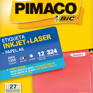 ETIQUETA MULTIUSO AUTOCOLANTE  INKJET+LASER A-5 Q1250 C/12FLS. PIMACO