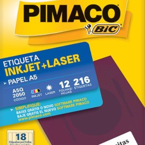 ETIQUETA MULTIUSO AUTOCOLANTE  INKJET+LASER A-5 Q2050 C/12FLS. PIMACO