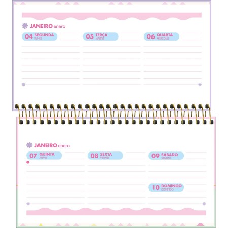 AGENDA ANUAL 2027 HAPPY ESPIRAL SEMANAL 167x89mm TILIBRA - Imagem 5