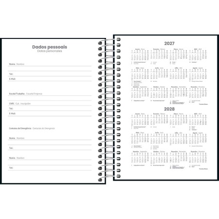 AGENDA ANUAL 2027 PEPPER PRETA ESPIRAL DIÁRIA 117x164mm TILIBRA - Imagem 2