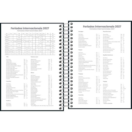 AGENDA ANUAL 2027 PEPPER PRETA ESPIRAL DIÁRIA 117x164mm TILIBRA - Imagem 3