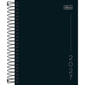 AGENDA ANUAL 2027 PEPPER PRETA ESPIRAL DIÁRIA 117x164mm TILIBRA