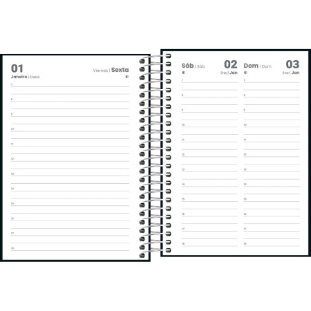 AGENDA ANUAL 2027 PEPPER PRETA ESPIRAL DIÁRIA 117x164mm TILIBRA - Imagem 4