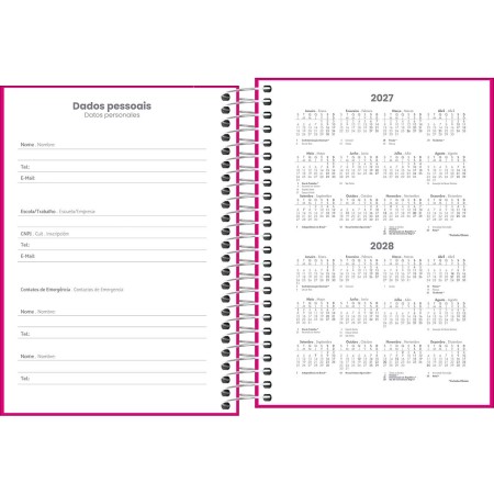 AGENDA ANUAL 2027 PEPPER ROSA ESPIRAL DIÁRIA 117x164mm TILIBRA - Imagem 2