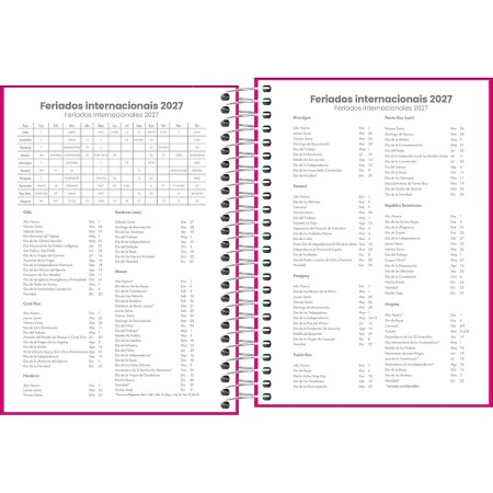 AGENDA ANUAL 2027 PEPPER ROSA ESPIRAL DIÁRIA 117x164mm TILIBRA - Imagem 3