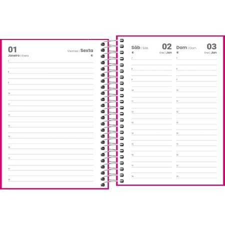 AGENDA ANUAL 2027 PEPPER ROSA ESPIRAL DIÁRIA 117x164mm TILIBRA - Imagem 4