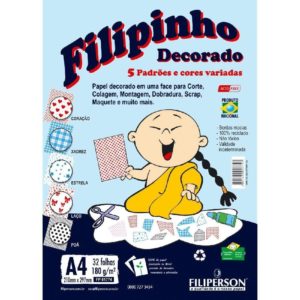 BLOCO COLORIDO 180G DECORADO A-4 C/36FLS. FILIPERSON
