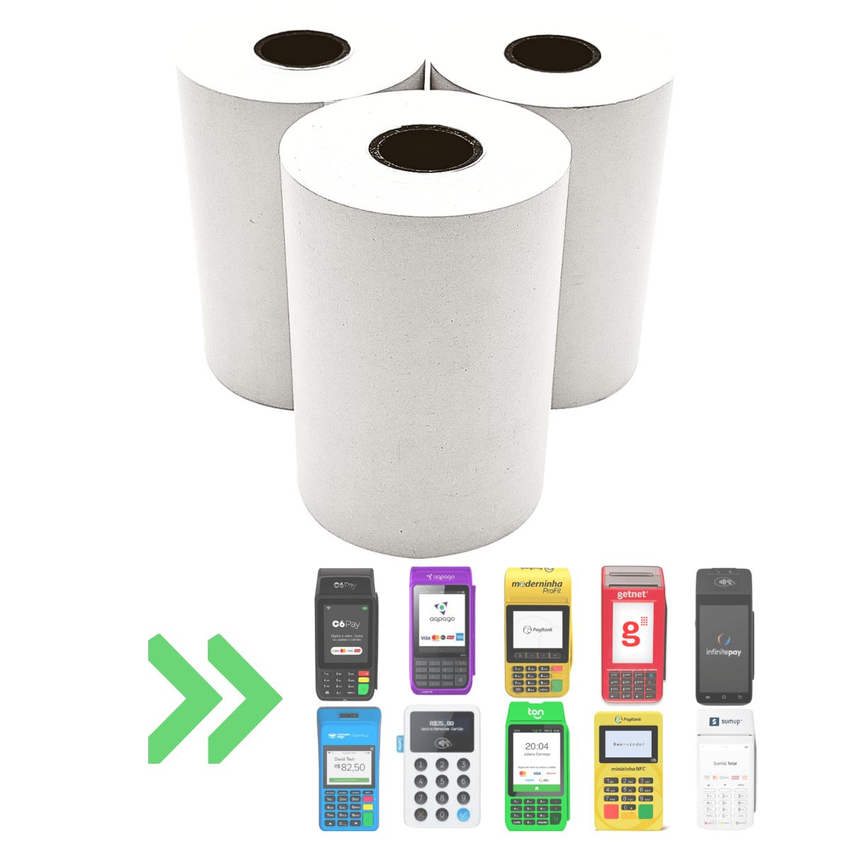 BOBINA TERMICA 57MMX22M BRANCA REF.5268 C/10 JANDAIA