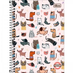 CADERNO UNIVERSITÁRIO PEPPER FEMININO CAPA DURA 10 MATÉRIAS 160 FOLHAS  TILIBRA