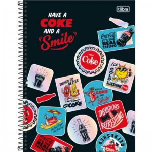 CADERNO ESPIRAL CAPA DURA UNIVERSITÁRIO 10 MATÉRIAS COCA-COLA 160 FOLHAS TILIBRA