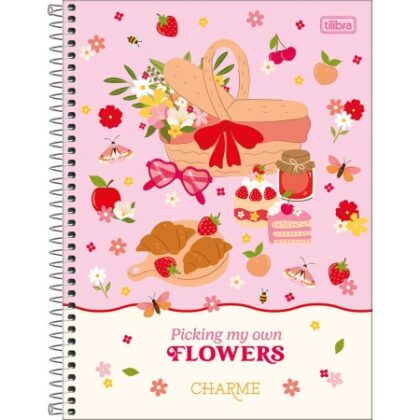 CADERNO ESPIRAL CAPA DURA 1/4  CHARME 80 Folhas TILIBRA