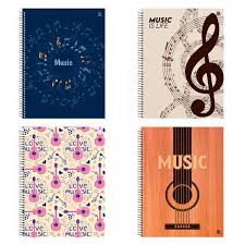 CADERNO UNIVERSITARIO CAPA DURA 1X1 MUSICA 80folhas SAO DOMINGOS