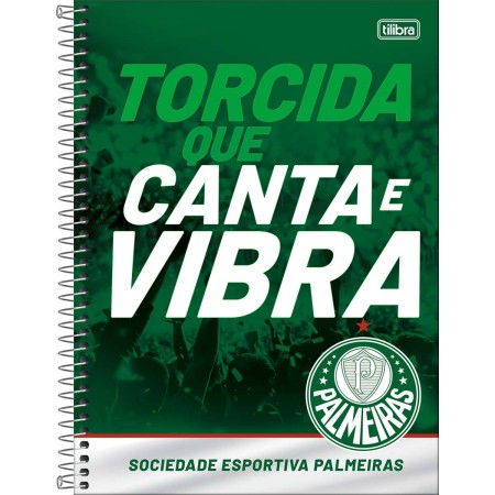 CADERNO UNIVERSITÁRIO ESPIRAL CAPA DURA PALMEIRAS 16 Matérias 256 Folhas TILIBRA