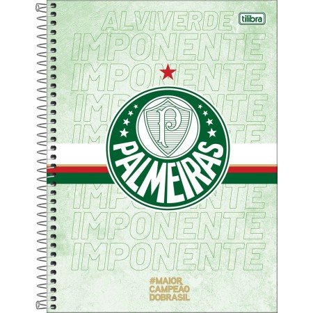 CADERNO UNIVERSITÁRIO ESPIRAL CAPA DURA PALMEIRAS 16 Matérias 256 Folhas TILIBRA - Imagem 3