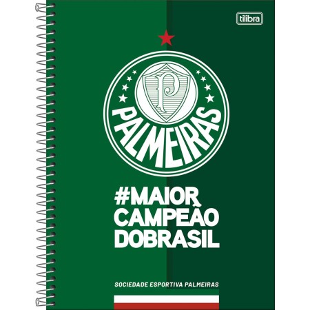 CADERNO UNIVERSITÁRIO ESPIRAL CAPA DURA PALMEIRAS 16 Matérias 256 Folhas TILIBRA - Imagem 4