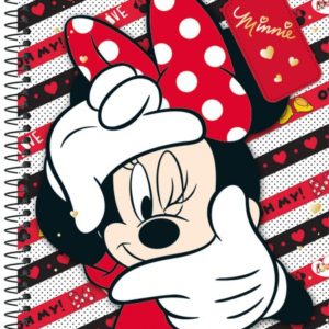 CADERNO UNIVERSITÁRIO MINNIE CAPA DURA 1 MATÉRIA  96 FOLHAS TILIBRA