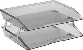 CAIXA P/CORRESP. PLASTICA FIXA FUME C/2DIVISOES ref.253 ACRIMET