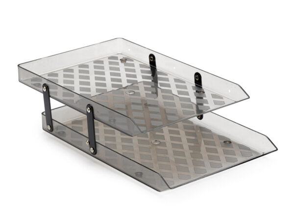 CAIXA P/CORRESP. PLASTICA ARTICULAVEL FUME C/2DIVISOES REF. 10050046 WALEU