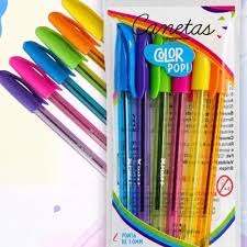 CANETA ESFEROGRÁFICA COLOR POP 1,0mm 6 cores MAKE+ - Imagem 2
