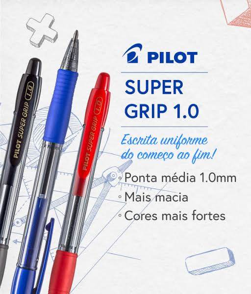 CANETA ESFEROGRÁFICA SUPERGRIP AZUL 1.0mm PILOT - Imagem 2