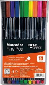 CANETA HIDROGRAFICA FINE PLUS 0.4MM 10 CORES JOCAR