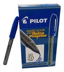 CANETA RETROPROJETOR 2.0MM AZUL CAIXA C/12 UNIDADES PILOT
