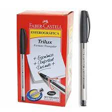 CANETA ESFEROGRAFICA TRILUX PRETA C/50 FABER CASTELL