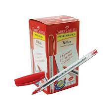 CANETA ESFEROGRAFICA TRILUX VERMELHA C/50 FABER CASTELL