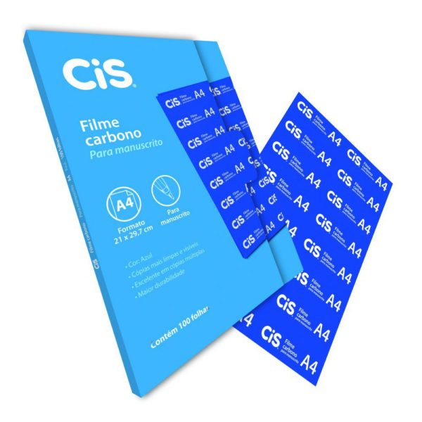 PAPEL CARBONO FILME A-4  AZUL  COM 100 FOLHAS CIS