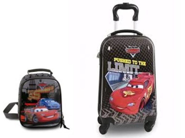 KIT MALETA POLICARBONATO + LANCHEIRA  CARROS DERMIWIL