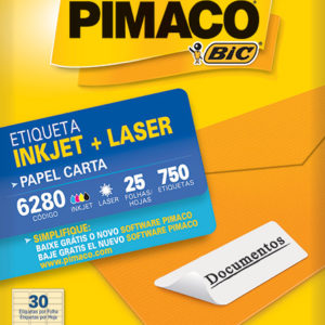 ETIQUETA P/INKJET E LASER  CARTA C/25FOLHAS X 30 REF. 6280 PIMACO