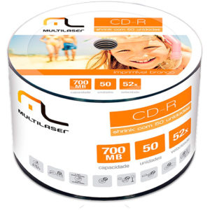 CD-R GRAVAVEL 700MB 80MIN 52X SHRINK C/50 MULTILASER