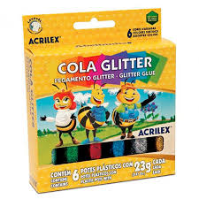 COLA GLÍTER 23g 6CORES ACRILEX