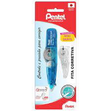 CORRETIVO EM FITA CORRETION TAPE AZUL 5MMX6M COM REFIL PENTEL