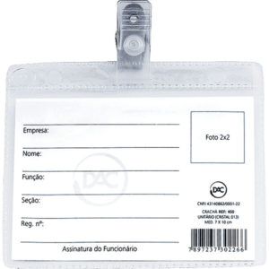 CRACHA C/PRESILHA REMOVÍVEL 7X10CM  PACOTE C/50 REF.450 DAC