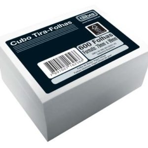 CUBO TIRAFOLHAS BRANCO 8X10CM 56G 600FOLHAS TILIBRA