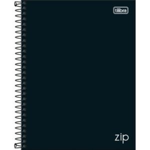 CADERNO UNIVERSITÁRIO ZIP PRETO CAPA DURA  10 MATÉRIAS 160 FOLHAS TILIBRA