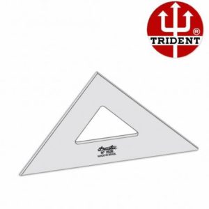 ESQUADRO DE ACRÍLICO 26CM 45 SEM ESCALA REF.2526 TRIDENT