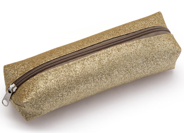ESTOJO com GLITTER DOURADO GRANDE WALEU
