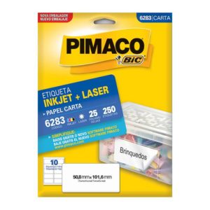 ETIQUETA P/INKJET E LASER CARTA C/25FLS. X 10 REF. 6283 PIMACO