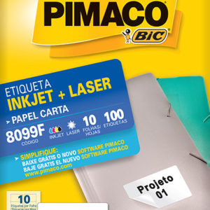 ETIQUETA P/INKJET E LASER CARTA C/10FLS. X 10 REF. 8099F PIMACO