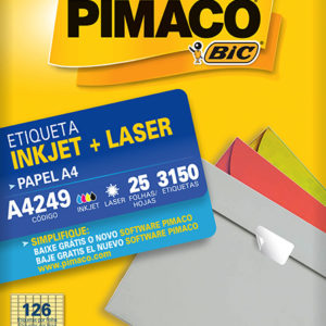 ETIQUETA P/INKJET E LASER  A-4 249 15X26MM C/25FLS.X126  PIMACO