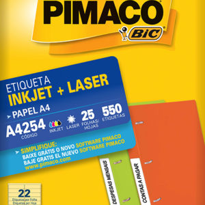 ETIQUETA P/INKJET E LASER  A-4 254 25,4X99MM C/25FLS. X 22  PIMACO