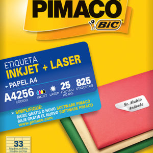 ETIQUETA P/INKJET E LASER  A-4 256 25,4X63,5MM C/25FLS.X33   PIMACO