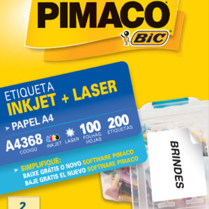 ETIQUETA P/INKJET E LASER  A-4 368 143,4X199,9MM C/100FLS.X2  PIMACO