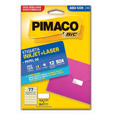 ETIQUETA MULTIUSO AUTOCOLANTE  INKJET+LASER A-5 Q1226 C/12FLS. PIMACO