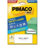 ETIQUETA MULTIUSO AUTOCOLANTE INKJET+LASER A-5 Q50100 C/12FLS. PIMACO