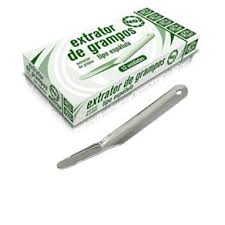 EXTRATOR DE GRAMPO ESPATULA INOX  CAIXA C/12 ACC