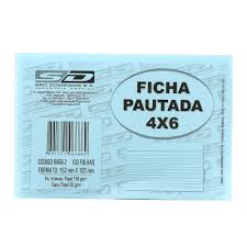 FICHA PAUTADA 4X6 C/100 SAO DOMINGOS